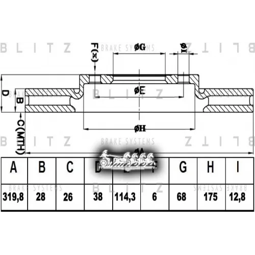 Диск Тормозной Nissan Pathfinder/Navara 05- Перед. Вент. Blitz 