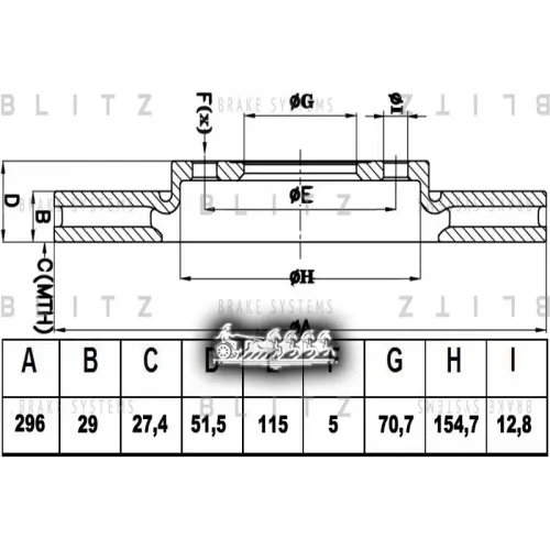 Диск Тормозной Gm Captiva/Antara 06- Перед. Вент. Blitz 