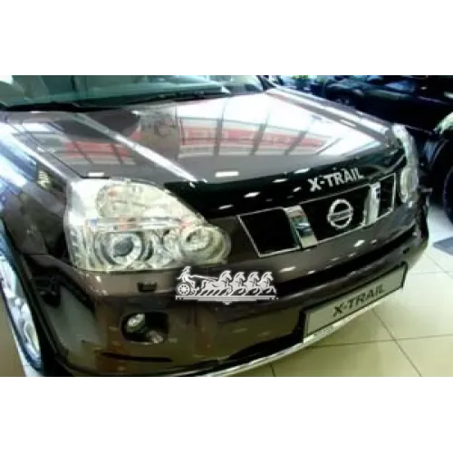 Дефлектор Капота Темный Nissan X-Trail 2007-2014 (Logo) Autofamily 
