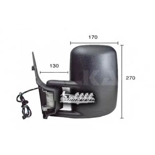 Зеркало Заднего Вида Mb Sprinter L-1980Mm 95- Электрич.выпукл.подогрев Лев. (В Сборе) ALKAR 