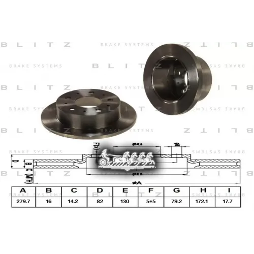 Диск Тормозной Psa/Fiat Jumper/Boxer/Ducato 94- Задн. Blitz 