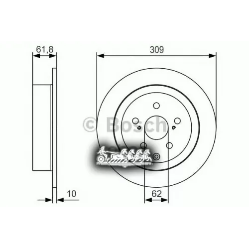 Диск Тормозной Lexus Rx 08- Задн. Bosch 
