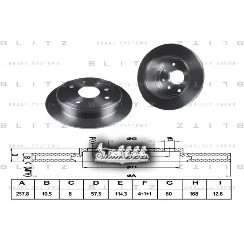 Диск Тормозной Daewoo Nubira 03- Задн. Blitz 