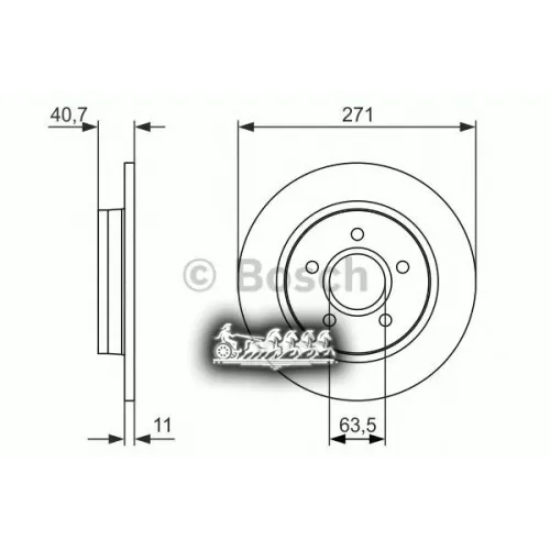Диск Тормозной Ford Focus 3 11- Задн. Bosch 