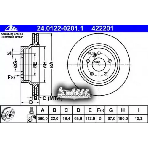 Диск Тормозной Mb Cls(C219)/E(W211)/Glk(X204) 05- Задн. Ate 