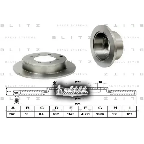 Диск Тормозной Mitsubishi Galant/Lancer/Space 91- Задн. Blitz 