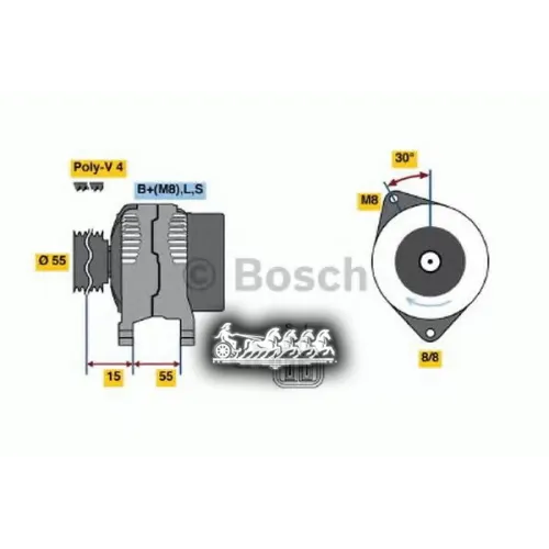 Генератор Hyundai Accent/Getz 99- 90A Bosch 