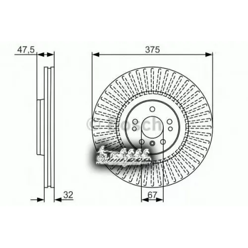 Диск Тормозной Mb W164/X164 05- Перед.вент. Bosch 