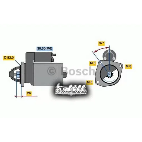 Стартер Psa/Fiat Jumper/Boxer/Ducato 07- 2.5 Kw Bosch 