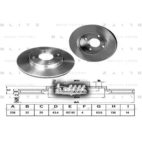 Диск Тормозной Ford Focus 98- Перед. Вент. Blitz 
