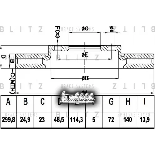 Диск Тормозной Mazda 3 03- Перед. Вент. Blitz 