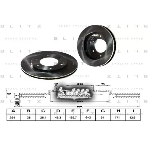 Диск Тормозной Mitsubishi L200/Pajero 05- Перед. Вент. Blitz 
