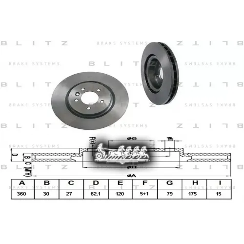 Диск Тормозной Land Rover Discovery/Range Rover/Range Rover Sport 05- Перед. Вент. Blitz 
