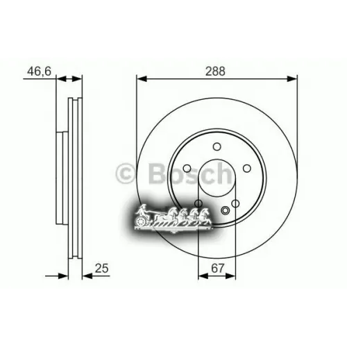 Диск Тормозной Mb W202/W210/C202/E200 Перед.вент. Bosch 