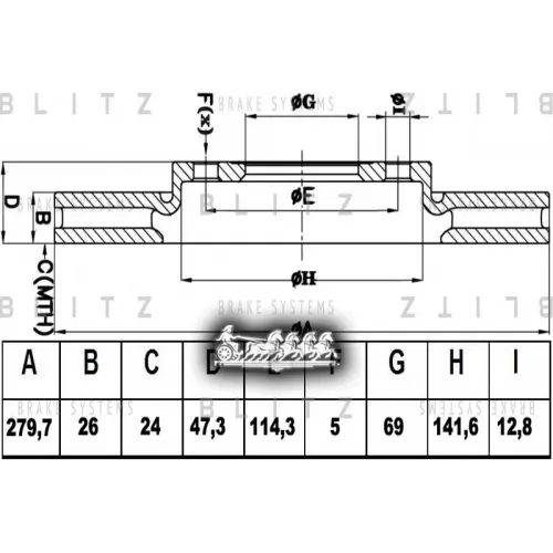 Диск Тормозной Hyundai/Kia I30/Ix20/Ceed/Soul 07- Перед. Вент. Blitz 