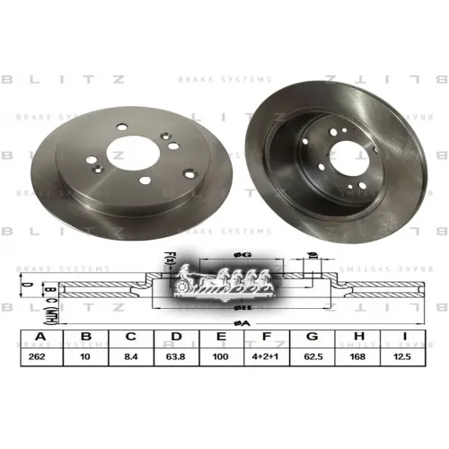 Диск Тормозной Hyundai Accent/Getz/I20 02- Задн. Blitz 
