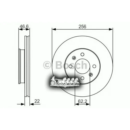 Диск Тормозной Hyun/Kia Accent/I20/Rio 05- Перед.вент. Bosch 