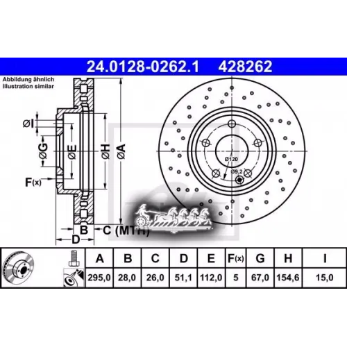 Диск Тормозной Mb A(W176)/Cla(C117)/Gla(X156) Передн. 295 Мм. (C Amg Пакетом) Ate 