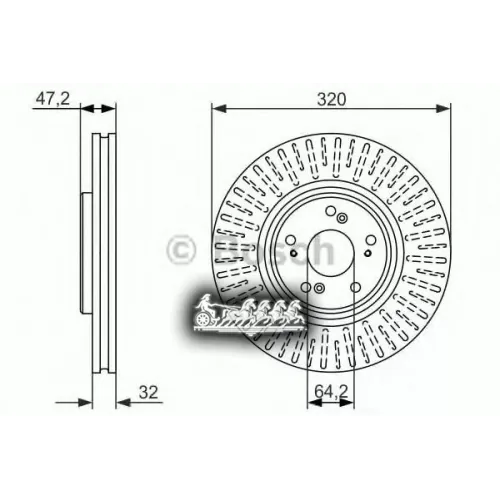 Диск Тормозной Honda Accord 08- Перед.вент.d 320Мм. Bosch 