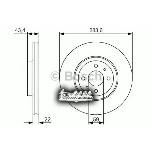 Диск Тормозной Fiat Doblo 01- Перед.вент. Bosch 