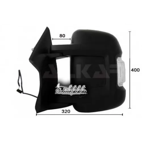 Зеркало Заднего Вида Psa Jumper/Ducato/Boxer 06- Мех.ук-Ль Поворот.выпукл. Лев. (В Сборе) ALKAR 