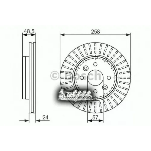 Диск Тормозной Kia Shuma 01- Перед.вент. Bosch 