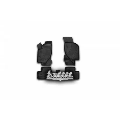 Коврики 3D В Салон Lada Kalina2004->4 Шт. (Полиуретан) Autofamily 