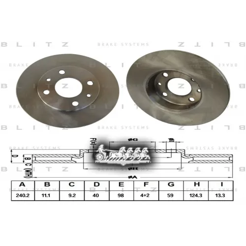 Диск Тормозной Fiat Bravo/Mulipla 95- Задн. Blitz 