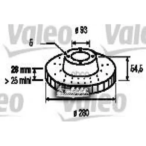 Диск Тормозной Ford Transit 06- Перед.вент.d=280Мм Valeo 