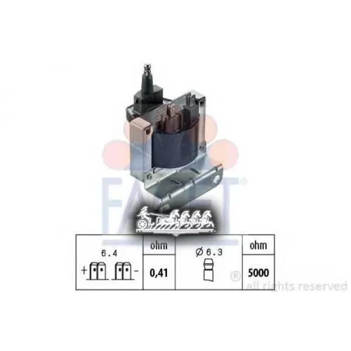 Катушка Заж. Opel Ascona 1.3 1 6 (Delco) 70 88 (1208036) Facet 9.6011