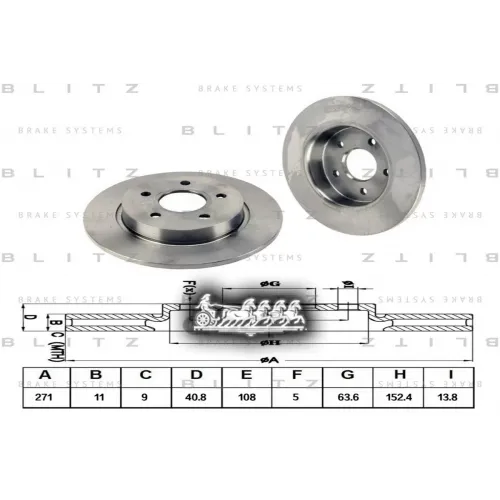 Диск Тормозной Ford Focus 11- Задн. Blitz 