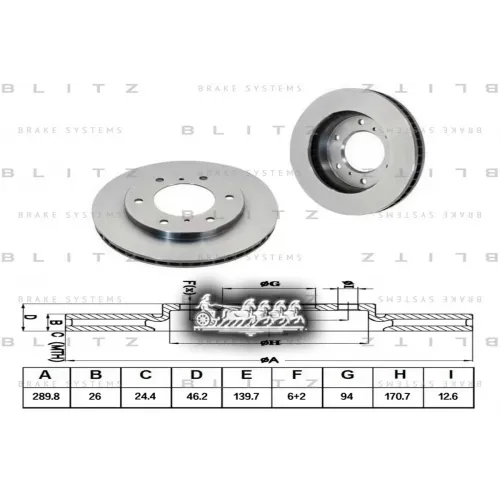 Диск Тормозной Mitsubishi Pajero 00- Перед. Вент. Blitz 