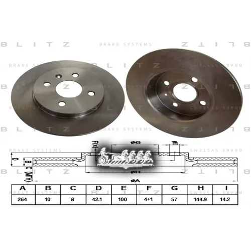 Диск Тормозной Opel Astra/Meriva/Combo 01- Задн. Blitz 