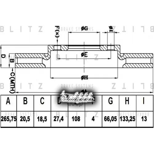 Диск Тормозной Citroen Berlingo/Xantia/Xsara/Bx 87- Перед. Вент. Blitz 