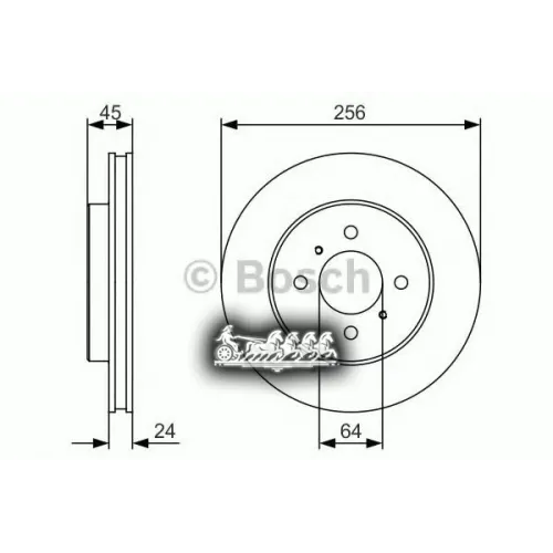 Диск Тормозной Mitsubishi Lancer 00- Перед.вент. Bosch 