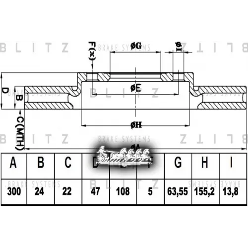 Диск Тормозной Ford Mondeo 00- Перед. Вент. Blitz 