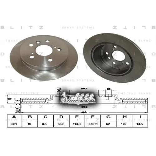 Диск Тормозной Lexus/Toyota Es/Camry 06- Задн. Blitz 