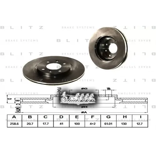 Диск Тормозной Renault Logan/Megane 95- Перед. Вент. Blitz 