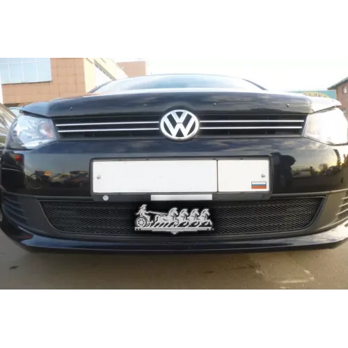 Сетка На Бампер Внешняя Для Vw Polo Sedan 2010-Черн.15 Мм Autofamily 