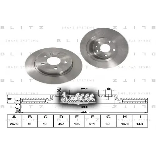 Диск Тормозной Gm Cruze/Astra 09- Задн. Blitz 