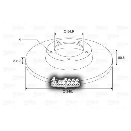 Диск Тормозной Renault Clio Iii (2005-) Зад X1 Valeo 