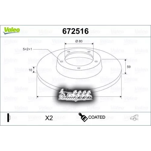 Диск Тормозной Mitsubishi Asx 10-/Outlander 06- Зад_x2 Valeo 