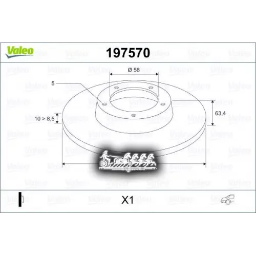 Диск Тормозной Subaru Forester 05-/Impreza 08-/Outback 08- Зад X2 Valeo 