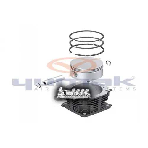 Ремкомплект Компрессора Mercedes Mb 407/Om 401/402/V6/V8  90 Mm. Воздушного Охлаждения. Втулка Цилиндра. Поршень. Гильза. Уплотнительные Кольца (Wabco 4421300008) Yumak 