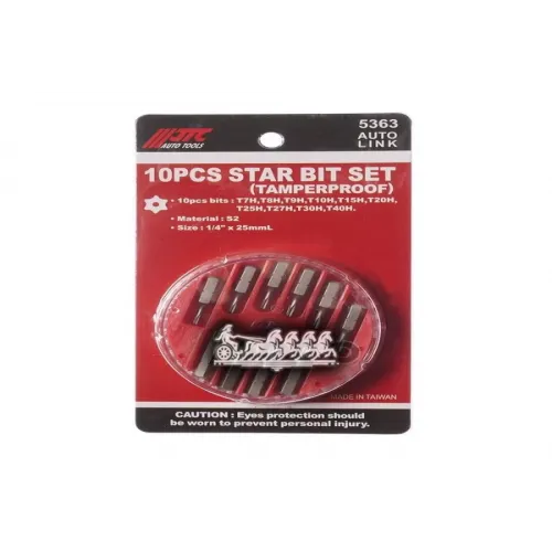 Набор Бит 1/4Dr Torx С Отверстием T7h-T40h 10 Предметов В Боксе Jtc JTC 