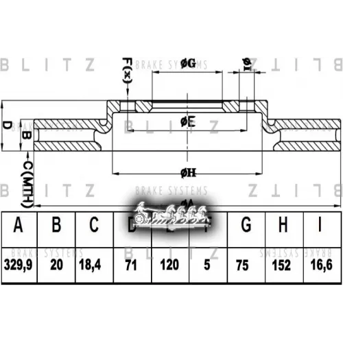 Диск Тормозной Bmw X3 (F25/F26) 10- Задн.вент. Blitz 