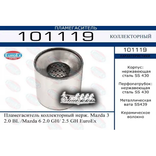 Пламегаситель Коллекторный Mazda 3/6 Нерж. EuroEX 