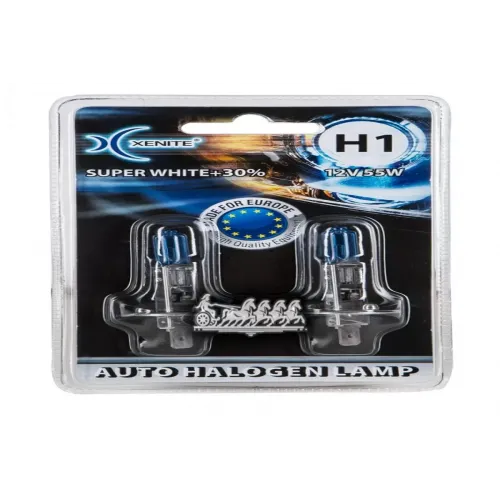 Галогенные Лампы (12V) H1 (Super White+30) (Блистер 2 Шт.) Xenite 