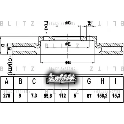 Диск Тормозной Mb W204/S204 07- Задн. Blitz 