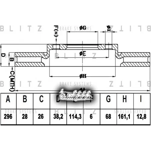 Диск Тормозной Nissan Navara/Pathfinder 05- Перед.вент. Blitz 